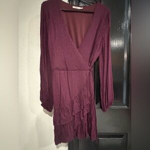 Elegant Purple Wrap Dress